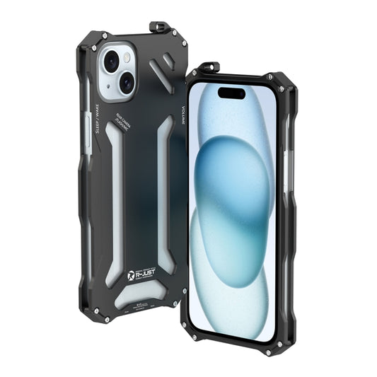 For iPhone 15 R-JUST RJ17 Shockproof Armor Metal Phone Case(Black) - iPhone 15 Cases by R-JUST | Online Shopping UK | buy2fix