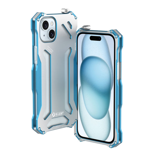 For iPhone 15 R-JUST RJ17 Shockproof Armor Metal Phone Case(Blue) - iPhone 15 Cases by R-JUST | Online Shopping UK | buy2fix