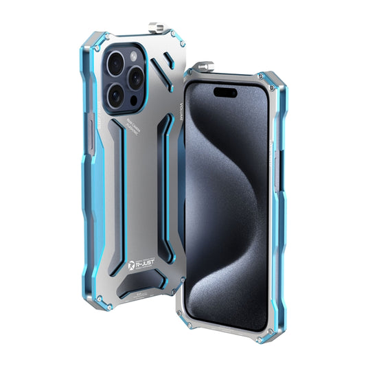 For iPhone 15 Pro R-JUST RJ17 Shockproof Armor Metal Phone Case(Blue) - iPhone 15 Pro Cases by R-JUST | Online Shopping UK | buy2fix