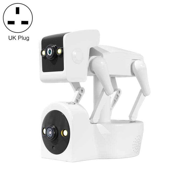 ESCAM PT212 4MP Dual Lens Robot Dog WiFi Camera Supports Cloud Storage/Two-way Audio/Night Vision, Specification:UK Plug - Wireless Camera by ESCAM | Online Shopping UK | buy2fix