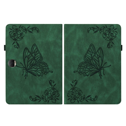 For Honor Pad 9 12.1 Butterfly Flower Embossed Leather Tablet Case(Green) - Honor by buy2fix | Online Shopping UK | buy2fix