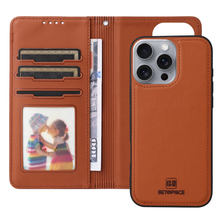 For iPhone 16 Pro Max BETOPNICE BN-005 2 in 1 Detachable Imitate Genuine Leather Phone Case(Brown) - iPhone 16 Pro Max Cases by BETOPNICE | Online Shopping UK | buy2fix