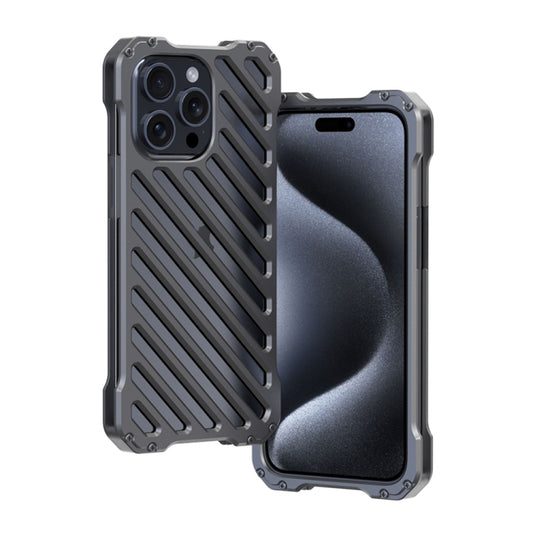 For iPhone 15 Pro R-JUST Breathable Armor Phone Case(Space Grey) - iPhone 15 Pro Cases by R-JUST | Online Shopping UK | buy2fix
