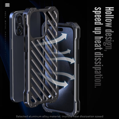 For iPhone 15 R-JUST Breathable Armor Phone Case(Space Grey) - iPhone 15 Cases by R-JUST | Online Shopping UK | buy2fix