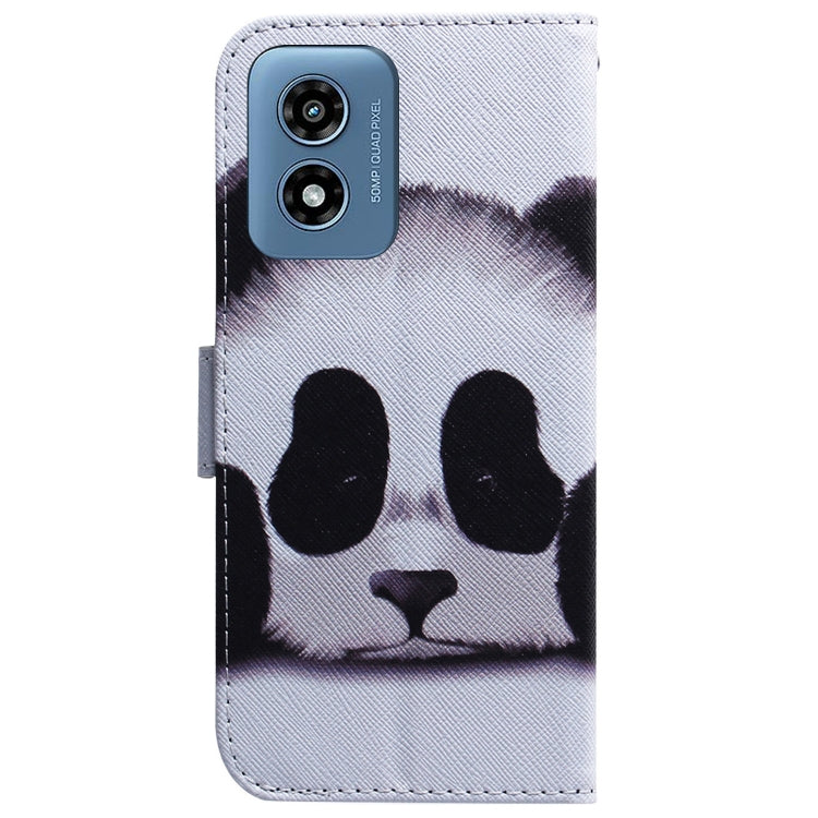 For Motorola Moto G Play 4G 2024 Coloured Drawing Flip Leather Phone Case(Panda) - Motorola Cases by buy2fix | Online Shopping UK | buy2fix