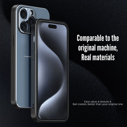 For iPhone 15 R-JUST RJ52 3-Line Style Metal TPU Shockproof Phone Case(Black) - iPhone 15 Cases by R-JUST | Online Shopping UK | buy2fix