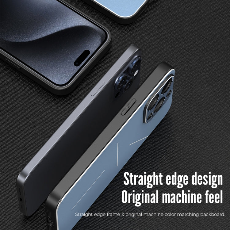 For iPhone 15 R-JUST RJ52 3-Line Style Metal TPU Shockproof Phone Case(Silver) - iPhone 15 Cases by R-JUST | Online Shopping UK | buy2fix
