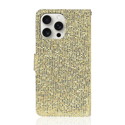 For iPhone 16 Pro Max Glitter Powder Filp Leather Phone Case(Gold) - iPhone 16 Pro Max Cases by buy2fix | Online Shopping UK | buy2fix