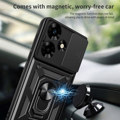 For Infinix Hot 30 Sliding Camera Cover Design TPU+PC Phone Case(Black) - Infinix Cases by buy2fix | Online Shopping UK | buy2fix