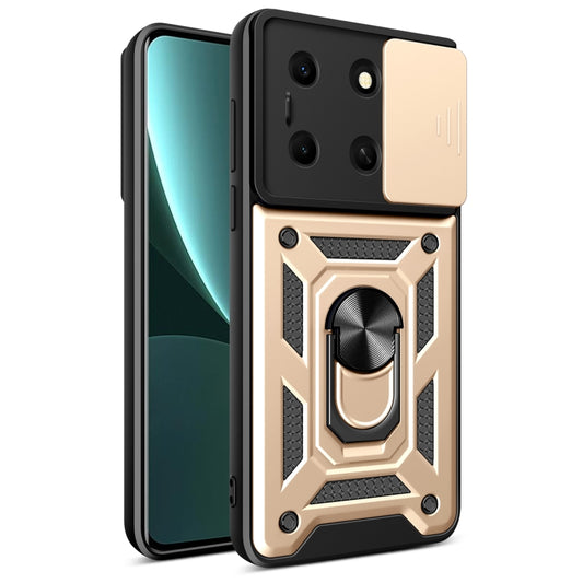 For Infinix Note 30i Sliding Camera Cover Design TPU+PC Phone Case(Gold) - Infinix Cases by buy2fix | Online Shopping UK | buy2fix