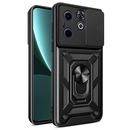 For Infinix Hot 40i / Smart 8 Sliding Camera Cover Design TPU+PC Phone Case(Black) - Infinix Cases by buy2fix | Online Shopping UK | buy2fix