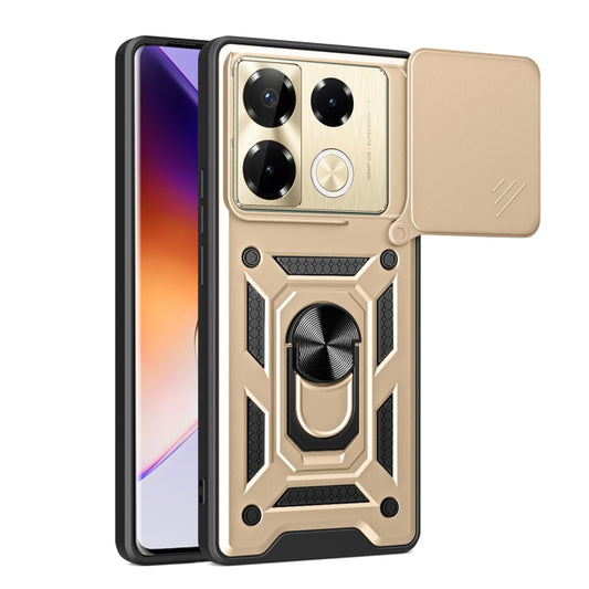 For Infinix Note 40 Pro/40 Pro+ 5G Sliding Camera Cover Design TPU+PC Phone Case(Gold) - Infinix Cases by buy2fix | Online Shopping UK | buy2fix