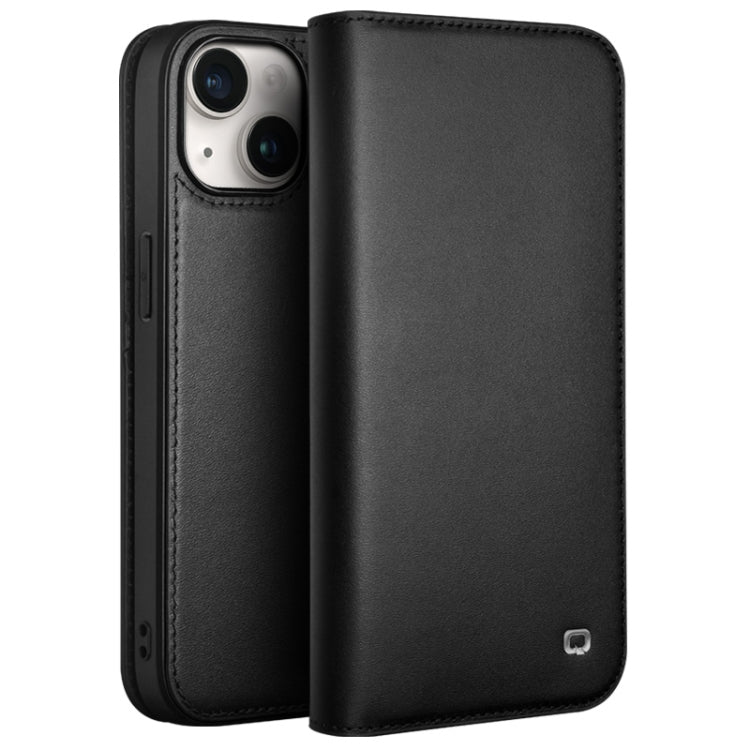 For iPhone 15 QIALINO Classic Gen2 Genuine Leather Phone Case(Black) - iPhone 15 Cases by QIALINO | Online Shopping UK | buy2fix