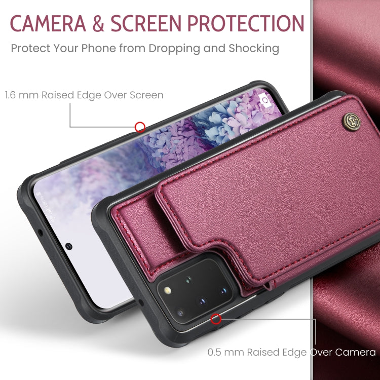 For Samsung Galaxy S20+ CaseMe C22 Card Slots Holder RFID Anti-theft Phone Case(Wine Red) - Galaxy Phone Cases by CaseMe | Online Shopping UK | buy2fix