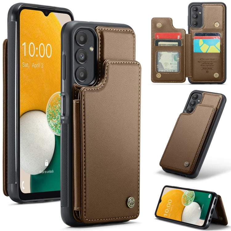 For Samsung Galaxy A13 5G CaseMe C22 Card Slots Holder RFID Anti-theft Phone Case(Brown) - Galaxy Phone Cases by CaseMe | Online Shopping UK | buy2fix