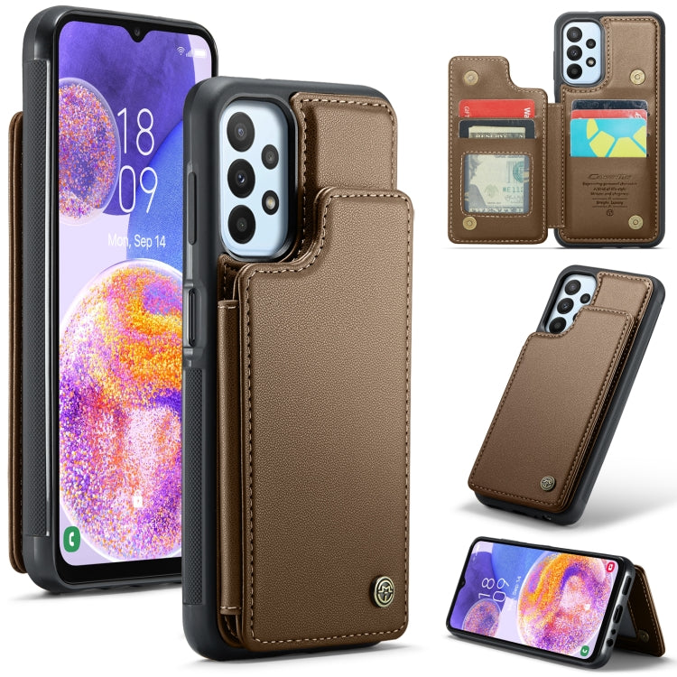 For Samsung Galaxy A23 CaseMe C22 Card Slots Holder RFID Anti-theft Phone Case(Brown) - Galaxy Phone Cases by CaseMe | Online Shopping UK | buy2fix