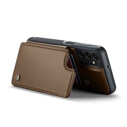 For Samsung Galaxy A24 4G CaseMe C22 Card Slots Holder RFID Anti-theft Phone Case(Brown) - Galaxy Phone Cases by CaseMe | Online Shopping UK | buy2fix