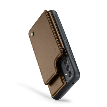 For Samsung Galaxy A34 5G CaseMe C22 Card Slots Holder RFID Anti-theft Phone Case(Brown) - Galaxy Phone Cases by CaseMe | Online Shopping UK | buy2fix