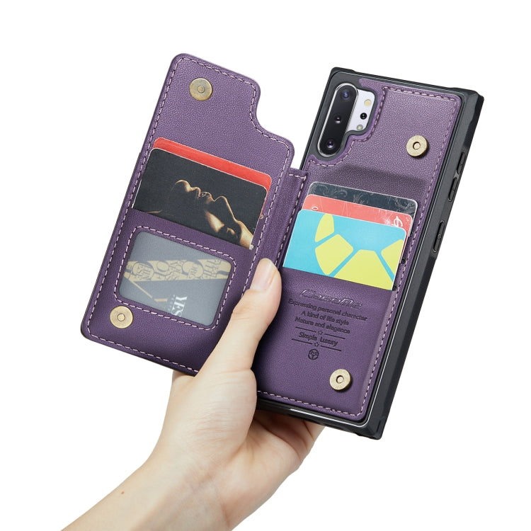 For Samsung Galaxy Note10+ 5G CaseMe C22 Card Slots Holder RFID Anti-theft Phone Case(Purple) - Galaxy Phone Cases by CaseMe | Online Shopping UK | buy2fix