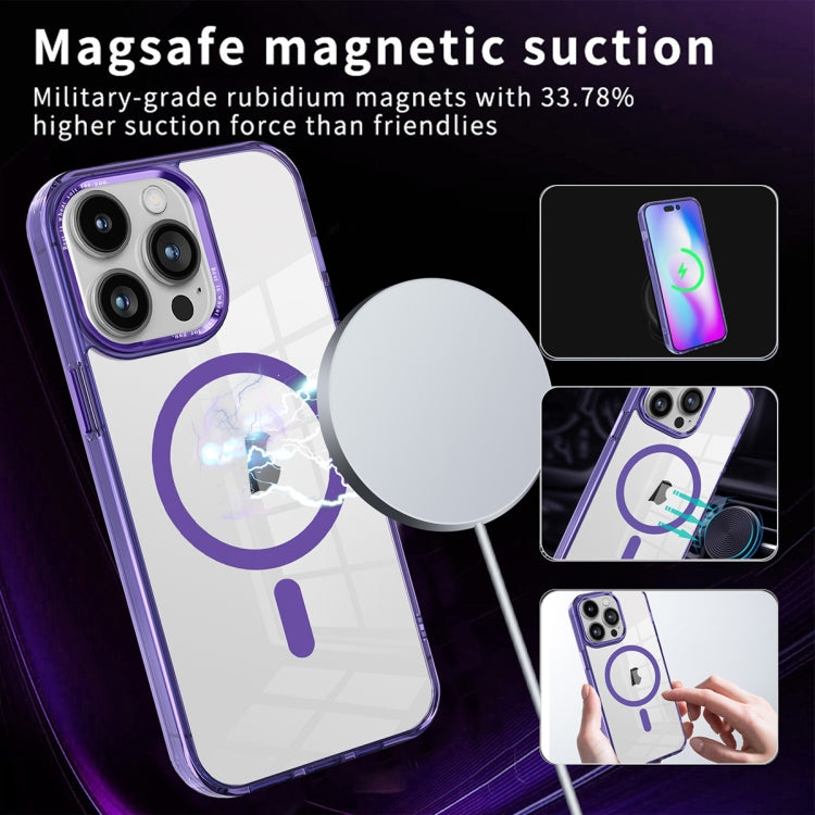 For iPhone 14 Pro Ice Color Magnetic Series PC + Acrylic Magsafe Phone Case(Purple) - iPhone 14 Pro Cases by buy2fix | Online Shopping UK | buy2fix