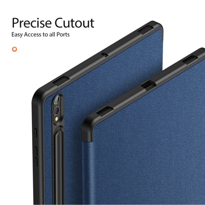 For Samsung Galaxy Tab S10+ DUX DUCIS Domo Series Magnetic Flip Leather Tablet Case(Blue) - Other Galaxy Tab PC by DUX DUCIS | Online Shopping UK | buy2fix