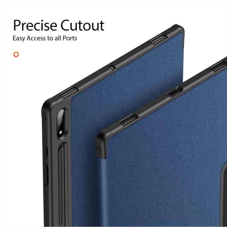 For Samsung Galaxy Tab S10 Ultra DUX DUCIS Domo Series Magnetic Flip Leather Tablet Case(Blue) - Other Galaxy Tab PC by DUX DUCIS | Online Shopping UK | buy2fix