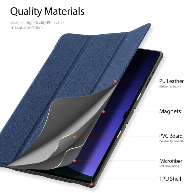 For Samsung Galaxy Tab S10 Ultra DUX DUCIS Domo Series Magnetic Flip Leather Tablet Case(Blue) - Other Galaxy Tab PC by DUX DUCIS | Online Shopping UK | buy2fix