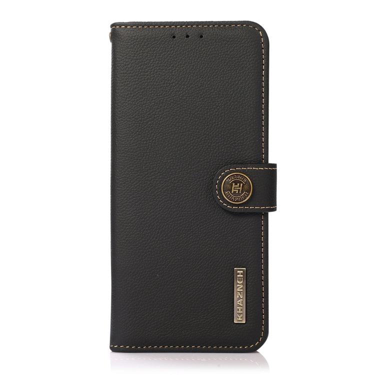 For Xiaomi Redmi K70 KHAZNEH Custer Texture RFID Genuine Leather Phone Case(Black) - K70 Cases by buy2fix | Online Shopping UK | buy2fix