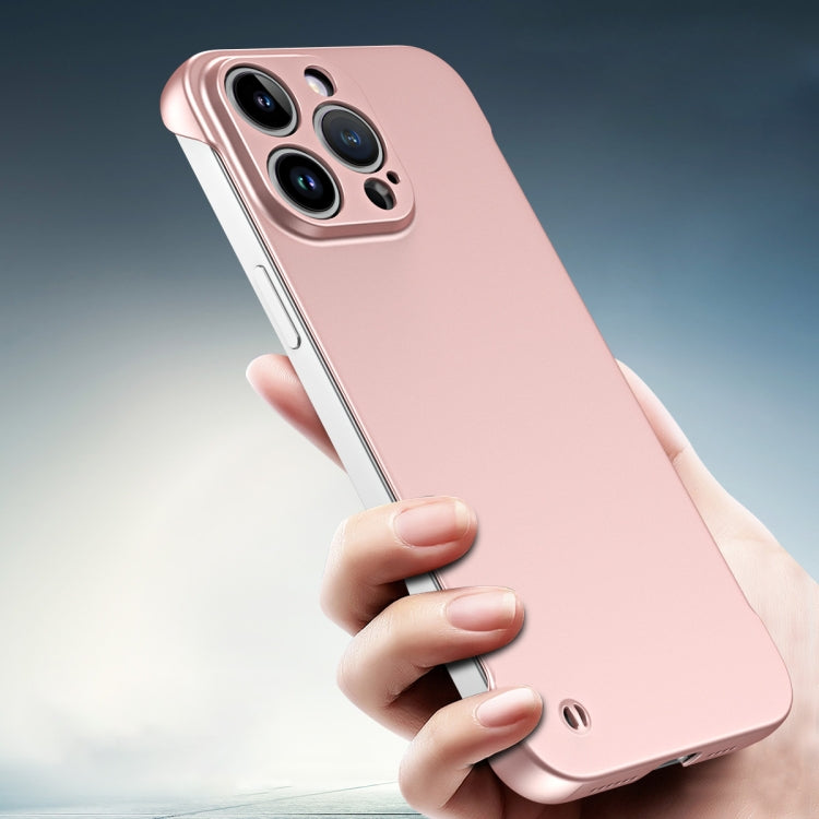 For iPhone 13 Pro Max Frameless Metallic Paint Hybrid PC Phone Case(Rose Gold) - iPhone 13 Pro Max Cases by buy2fix | Online Shopping UK | buy2fix