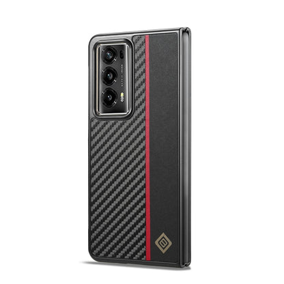 For Honor Magic V2 LC.IMEEKE Carbon Fiber Leather Phone Case(Vertical Black) - Honor Cases by LC.IMEEKE | Online Shopping UK | buy2fix