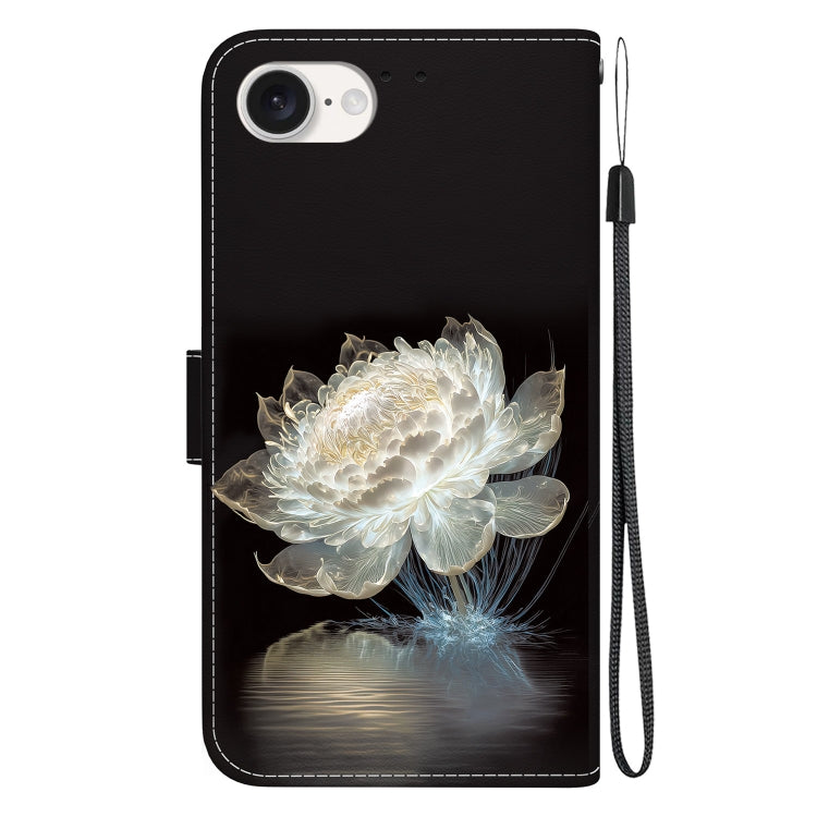 For iPhone SE 2024 Crystal Texture Colored Drawing Leather Phone Case(Crystal Peony) - More iPhone Cases by buy2fix | Online Shopping UK | buy2fix