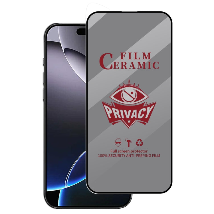 For iPhone 16 Pro Max Full Coverage HD Privacy Ceramic Film - iPhone 16 Pro Max Tempered Glass by buy2fix | Online Shopping UK | buy2fix