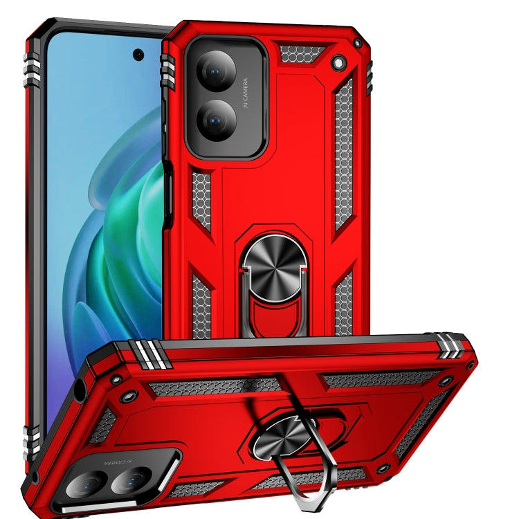 For Motorola Moto G Play 4G 2024 Shockproof TPU + PC Phone Case with Holder(Red) - Motorola Cases by buy2fix | Online Shopping UK | buy2fix