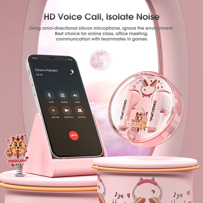 ONIKUMA T301 Transparent Cartoon Wireless Bluetooth Earphone(Pink) - Bluetooth Earphone by ONIKUMA | Online Shopping UK | buy2fix