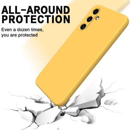 For Samsung Galaxy A35 5G Pure Color Liquid Silicone Shockproof Full Coverage Phone Case(Yellow) - Galaxy Phone Cases by buy2fix | Online Shopping UK | buy2fix