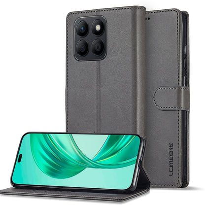 For Honor X8b LC.IMEEKE Calf Texture Leather Phone Case(Grey) - Honor Cases by LC.IMEEKE | Online Shopping UK | buy2fix