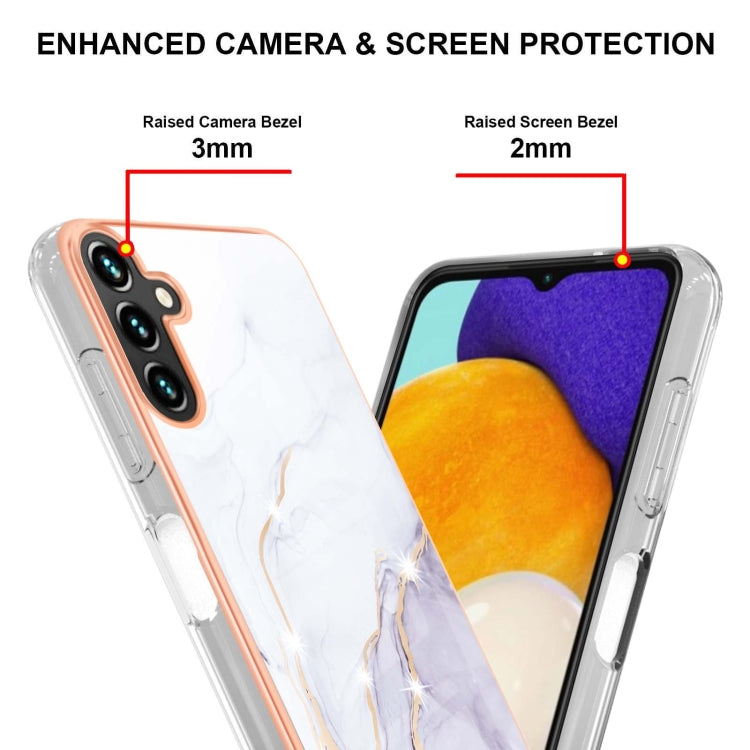 For Samsung Galaxy A55 5G Electroplating Marble Dual-side IMD Phone Case(White 006) - Galaxy Phone Cases by buy2fix | Online Shopping UK | buy2fix