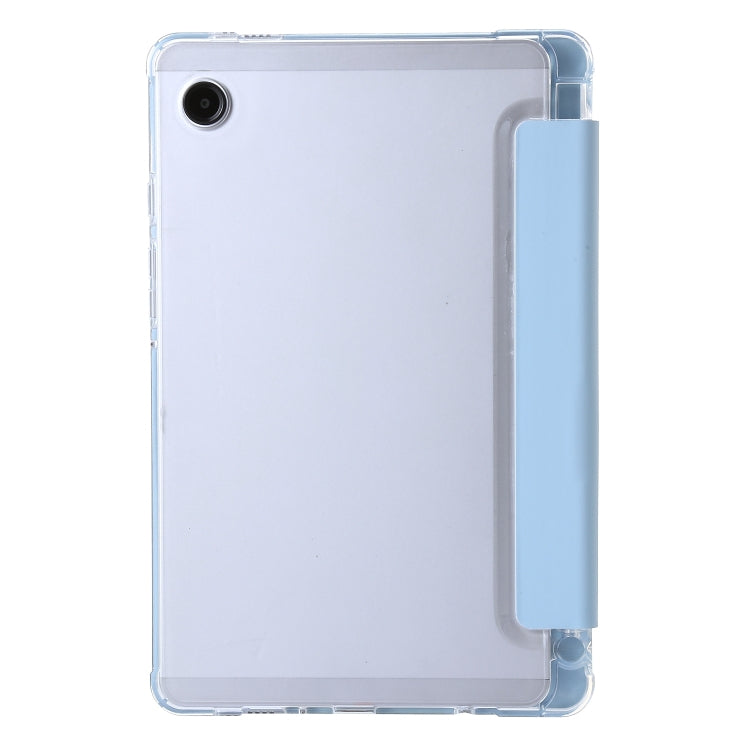 For Samsung Galaxy Tab A9+ 3-Fold Clear Acrylic Leather Tablet Case(Ice Blue) - Galaxy Tab A9+ by buy2fix | Online Shopping UK | buy2fix