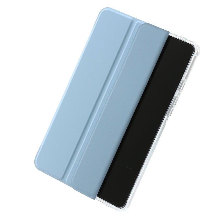 For Samsung Galaxy Tab A9+ 3-Fold Clear Acrylic Leather Tablet Case(Ice Blue) - Galaxy Tab A9+ by buy2fix | Online Shopping UK | buy2fix