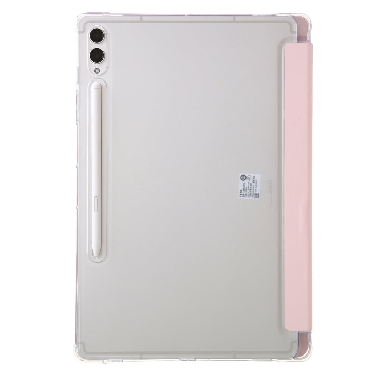 For Samsung Galaxy Tab S9 Clear Acrylic Deformation Leather Tablet Case(Pink) - Galaxy Tab S9 Cases by buy2fix | Online Shopping UK | buy2fix