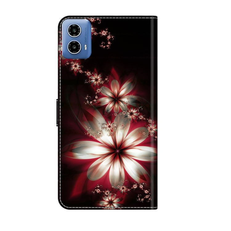 For Motorola Moto G24 Power Crystal 3D Shockproof Protective Leather Phone Case(Fantastic Flower) - Motorola Cases by buy2fix | Online Shopping UK | buy2fix