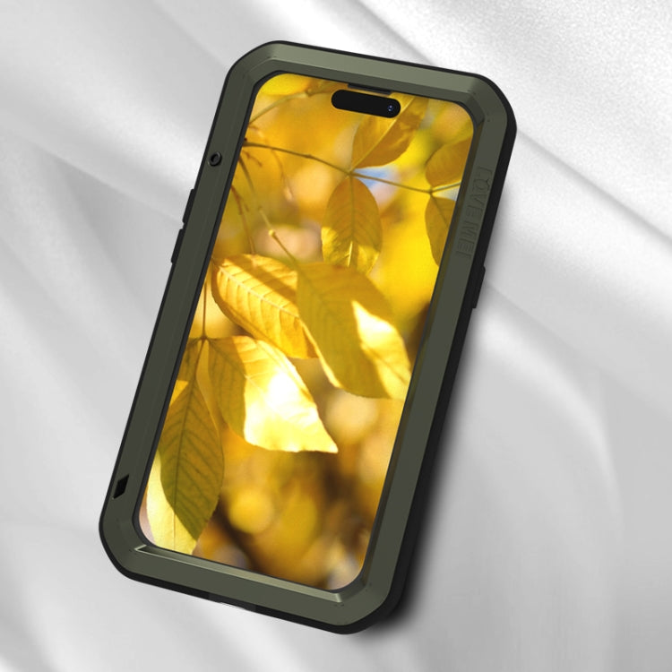 For iPhone 15 LOVE MEI Metal Shockproof Life Waterproof Dustproof Phone Case(Black) - iPhone 15 Cases by LOVE MEI | Online Shopping UK | buy2fix