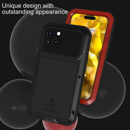 For iPhone 15 LOVE MEI Metal Shockproof Life Waterproof Dustproof Phone Case(Black) - iPhone 15 Cases by LOVE MEI | Online Shopping UK | buy2fix