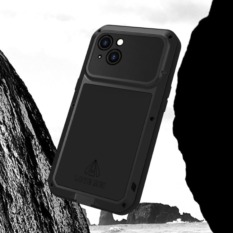 For iPhone 15 LOVE MEI Metal Shockproof Life Waterproof Dustproof Phone Case(Red) - iPhone 15 Cases by LOVE MEI | Online Shopping UK | buy2fix