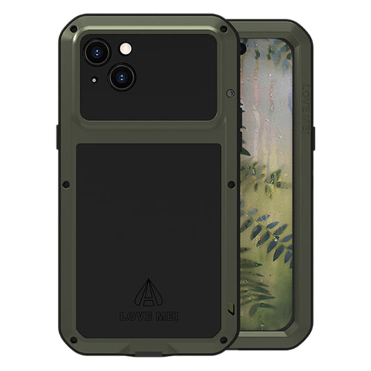 For iPhone 15 Plus LOVE MEI Metal Shockproof Life Waterproof Dustproof Phone Case(Army Green) - iPhone 15 Plus Cases by LOVE MEI | Online Shopping UK | buy2fix