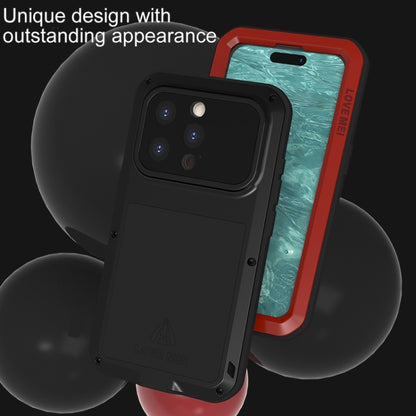 For iPhone 15 Pro LOVE MEI Metal Shockproof Life Waterproof Dustproof Phone Case(Black) - iPhone 15 Pro Cases by LOVE MEI | Online Shopping UK | buy2fix