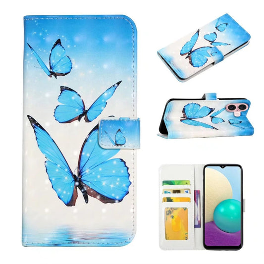 For iPhone 16 Plus Oil Embossed 3D Drawing Leather Phone Case(3 Butterflies) - iPhone 16 Plus Cases by buy2fix | Online Shopping UK | buy2fix