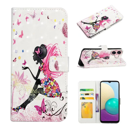 For iPhone 16 Plus Oil Embossed 3D Drawing Leather Phone Case(Flower Fairy) - iPhone 16 Plus Cases by buy2fix | Online Shopping UK | buy2fix