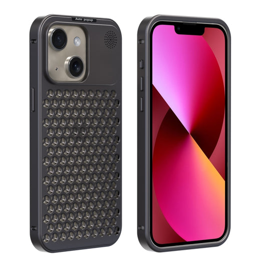 For iPhone 13 R-JUST RJ58 Aromatherapy Metal Cooling Phone Case(Grey) - iPhone 13 Cases by R-JUST | Online Shopping UK | buy2fix