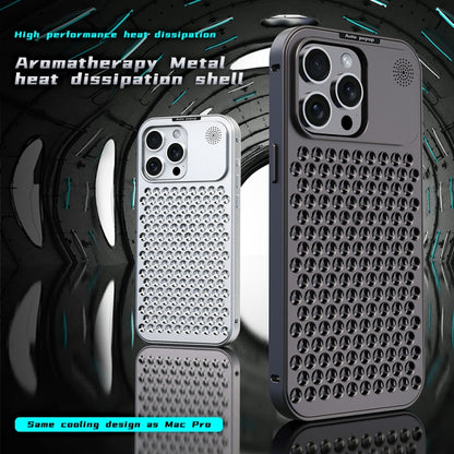 For iPhone 13 R-JUST RJ58 Aromatherapy Metal Cooling Phone Case(Silver) - iPhone 13 Cases by R-JUST | Online Shopping UK | buy2fix